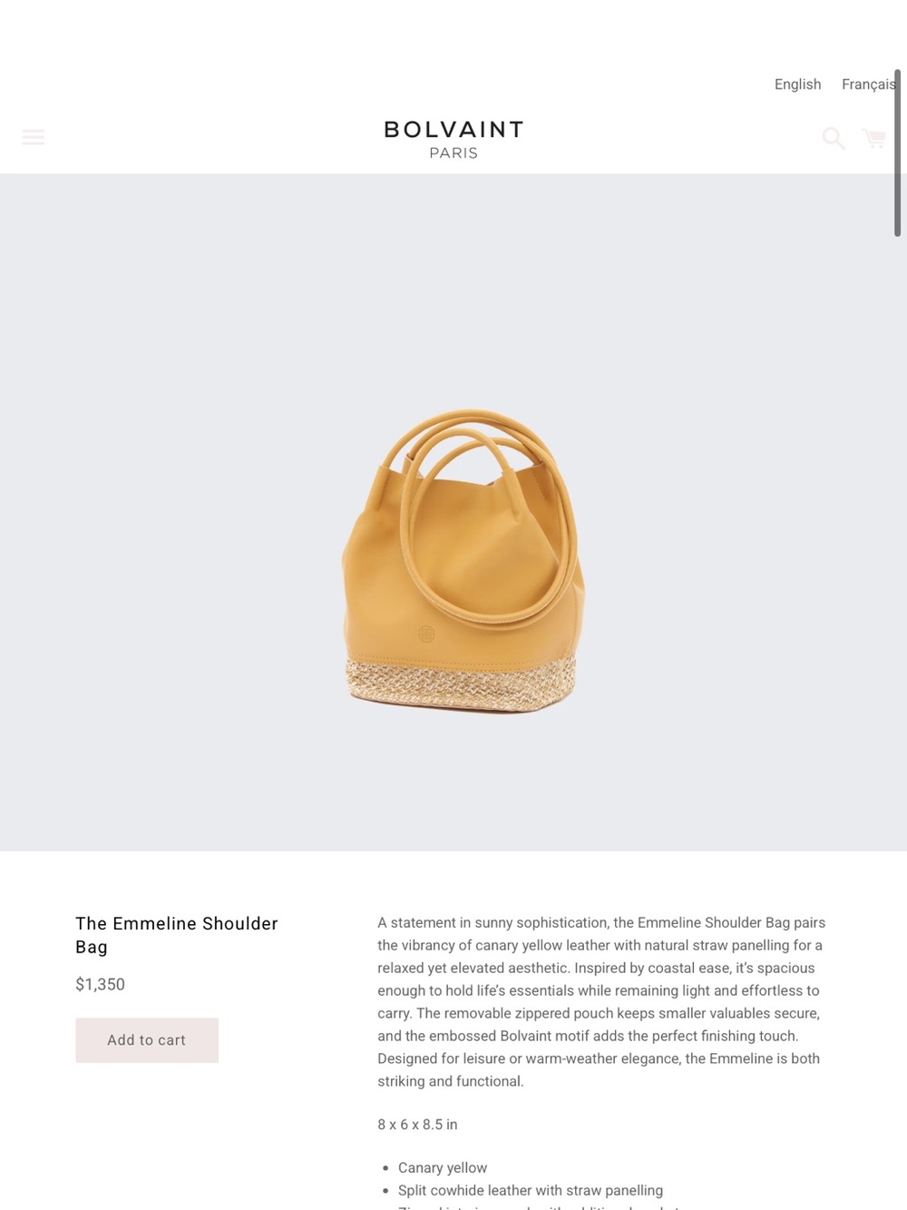 Bolvaint Emmeline Shoulder Bag - Canary Yellow
